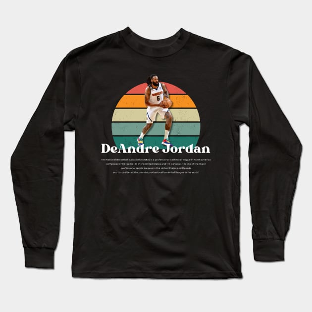 DeAndre Jordan Vintage V1 Long Sleeve T-Shirt by Gojes Art